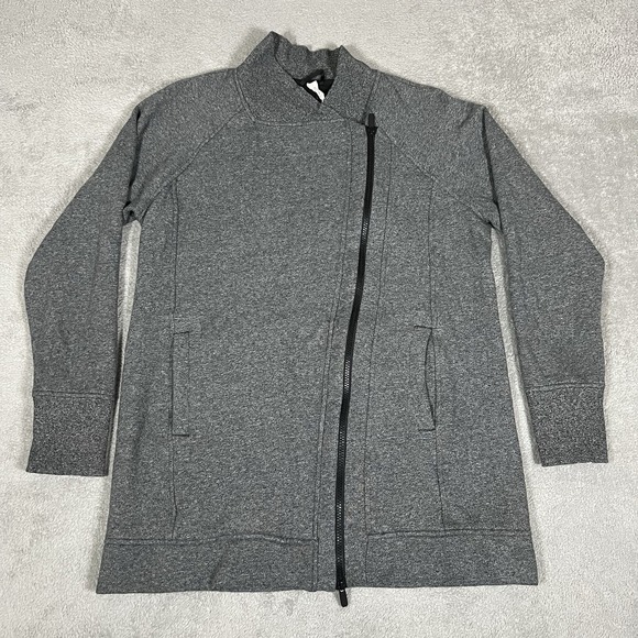 Lululemon Jacket Womens 8 Gray Fleece Back To It Wrap Long Stretch - Picture 1 of 13